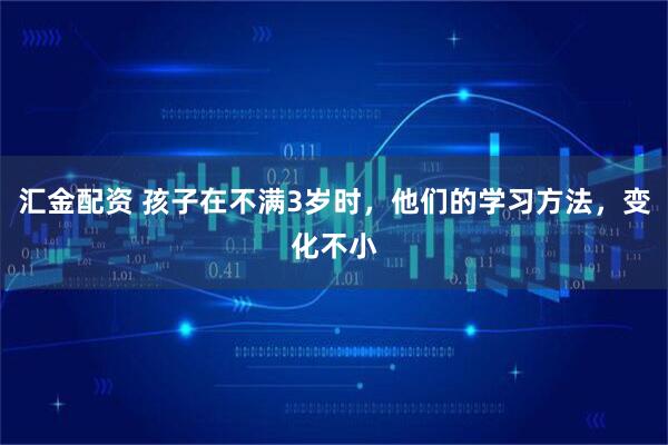 汇金配资 孩子在不满3岁时，他们的学习方法，变化不小